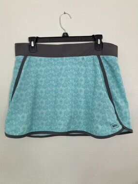 REI Womens Blue Floral Pattern Athletic Skort With Inner Shorts Size M